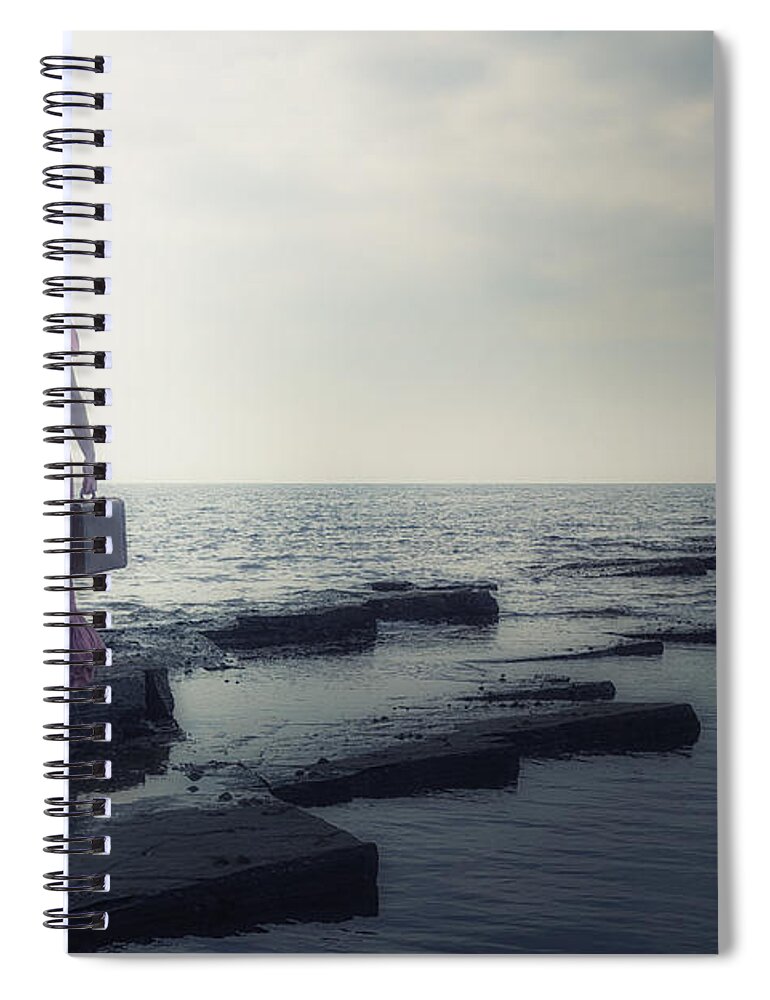  Spiral Notebook featuring the photograph Walking Into The Sea #3 by Joana Kruse