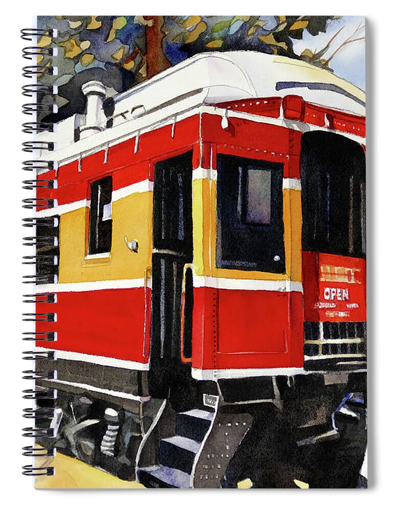 Watercolor Spiral Notebook featuring the painting #300 Folsom Train Museum #300 by William Lum