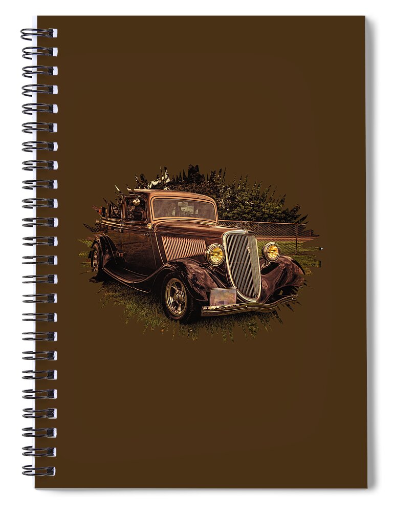 Hdr Spiral Notebook featuring the photograph Cool 34 Ford Four Door Sedan by Thom Zehrfeld