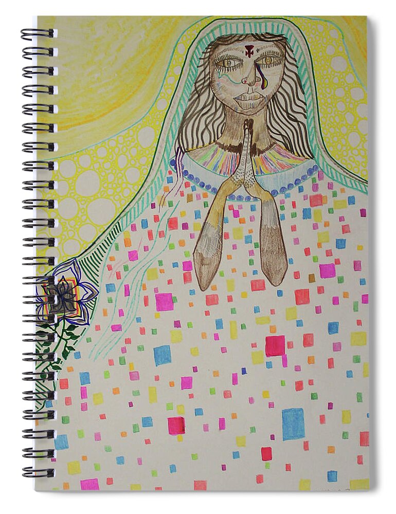 Jesus Spiral Notebook featuring the painting Pieta #34 by Gloria Ssali