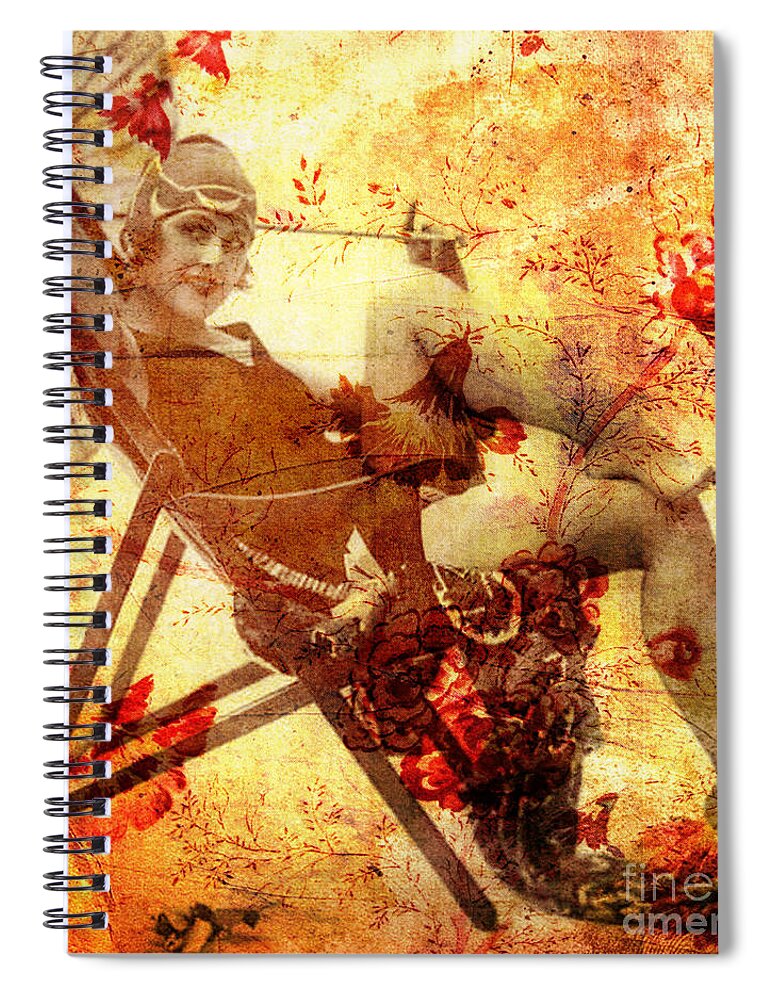 Nostalgic Seduction Spiral Notebook featuring the photograph Winsome Woman #18 by Chris Andruskiewicz