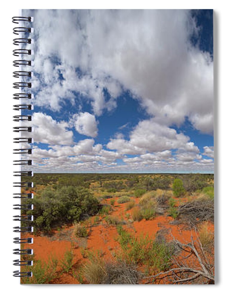 00477470 Spiral Notebook featuring the photograph 360 of Clouds over Desert by Yva Momatiuk John Eastcott