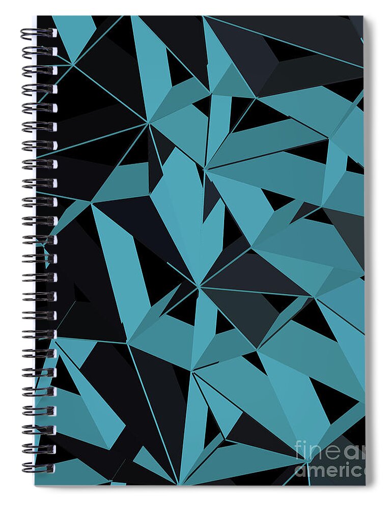 Abstract Spiral Notebook featuring the digital art 3D Futuristic Polygon BG by Amir Faysal