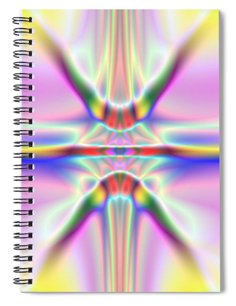 Colorful Distortions Spiral Notebook featuring the digital art 3X1 Abstract 917 by Rolf Bertram