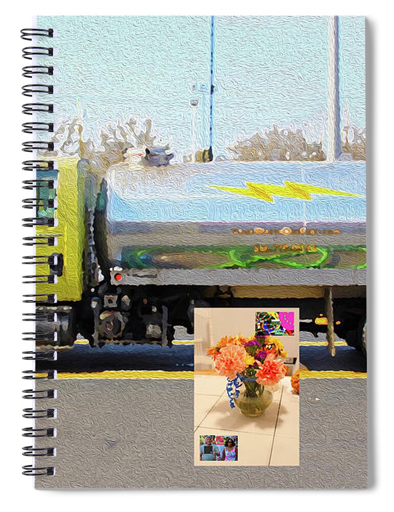 Spiral Notebook featuring the digital art 4-18-2057h by Walter Paul Bebirian