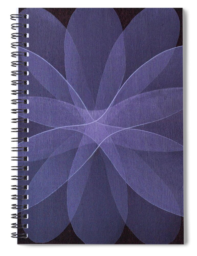 Abstract Spiral Notebook featuring the painting Abstract flower by Jitka Anlaufova