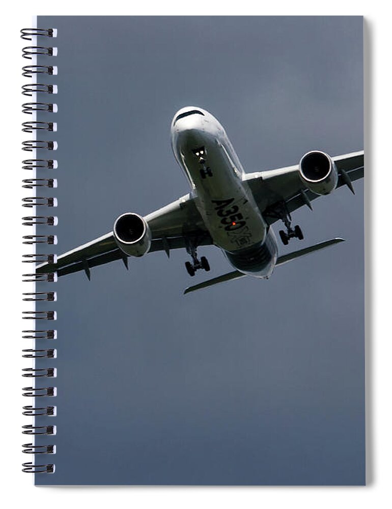Transportation Spiral Notebook featuring the photograph Airbus A350 #4 by Shirley Mitchell