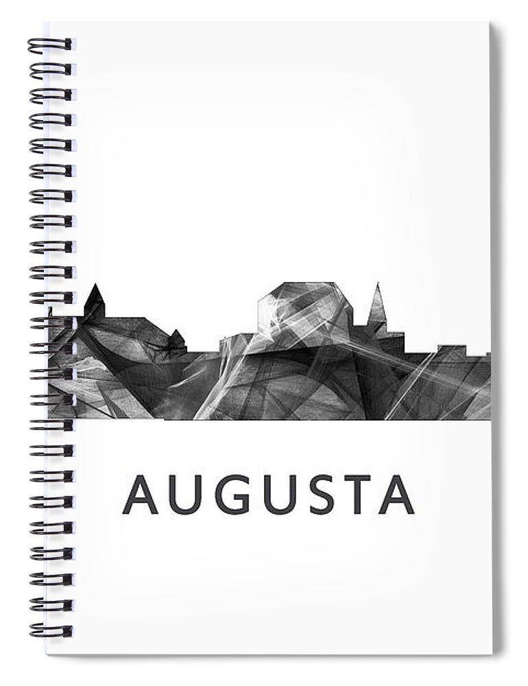 Augusta Maine Skyline Spiral Notebook featuring the digital art Augusta Maine Skyline #4 by Marlene Watson