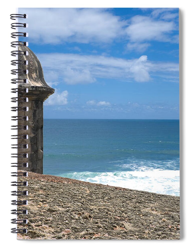 Guerite Spiral Notebook featuring the photograph Castillo San Felipe del Morro in San Juan - Puerto Rico #4 by Anthony Totah