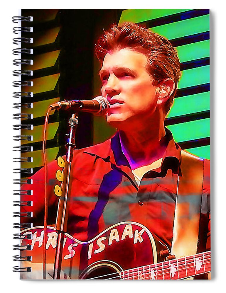 Musician Photographs Spiral Notebook featuring the mixed media Chris Isaak #4 by Marvin Blaine