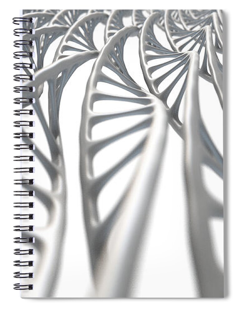 Dna Spiral Notebook featuring the digital art DNA Strand Micro #4 by Allan Swart