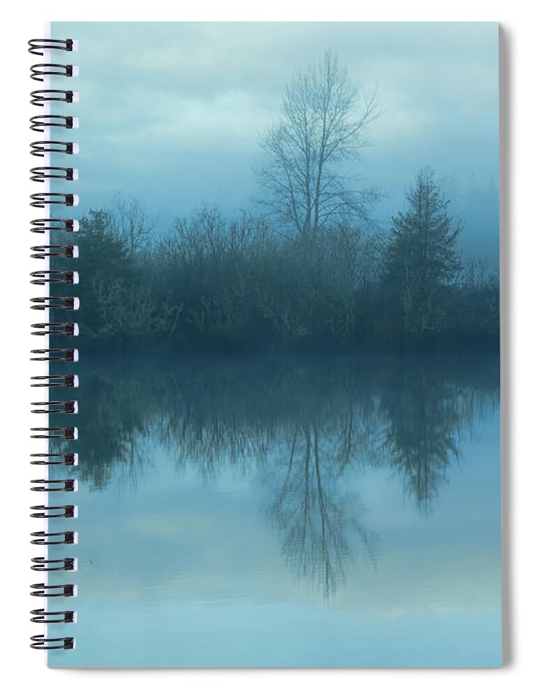 Reflections Lake Spiral Notebook featuring the photograph Reflections blue lake by Cathy Anderson