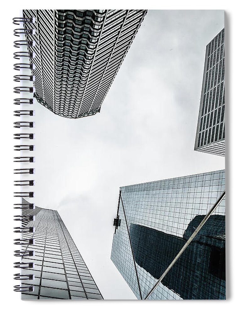 Space Spiral Notebook featuring the photograph Seattle Washington Cityscape Skyline On Partly Cloudy Day #4 by Alex Grichenko