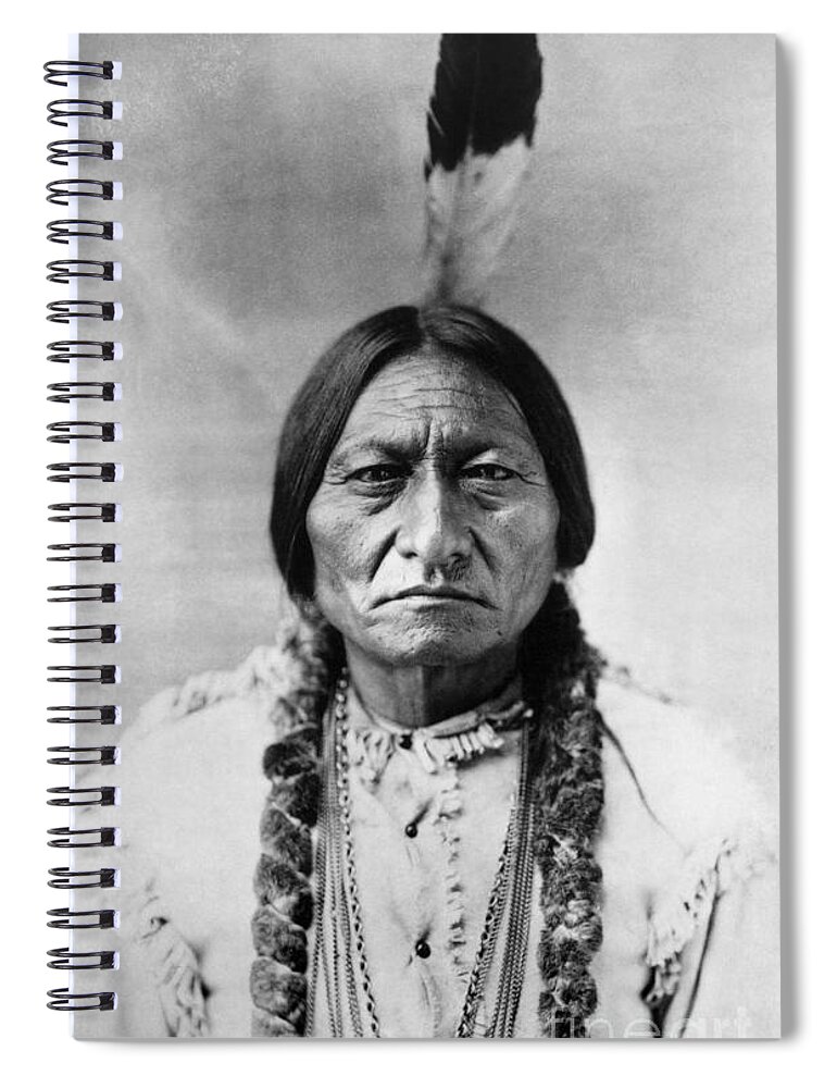 19th Century Spiral Notebook featuring the photograph Sitting Bull 1834-1890 #3 by Granger