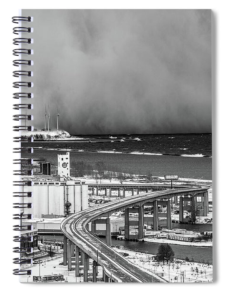 Lake Erie Spiral Notebook featuring the photograph Snowvember #4 by Dave Niedbala