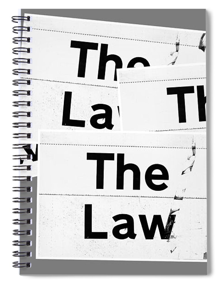 Abstract Spiral Notebook featuring the photograph The Law #4 by Tom Gowanlock