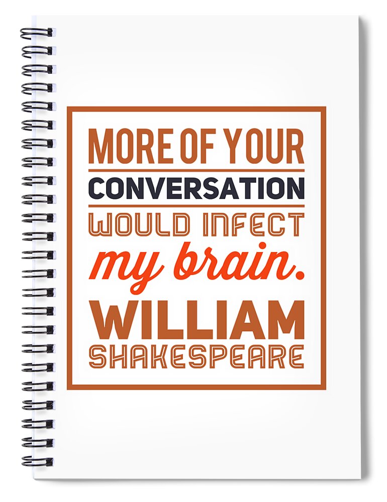 William Spiral Notebook featuring the digital art William Shakespeare, Insults and Profanities #4 by Esoterica Art Agency