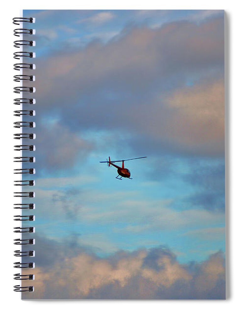 Helicopter Spiral Notebook featuring the digital art 41- Into The Blue by Joseph Keane