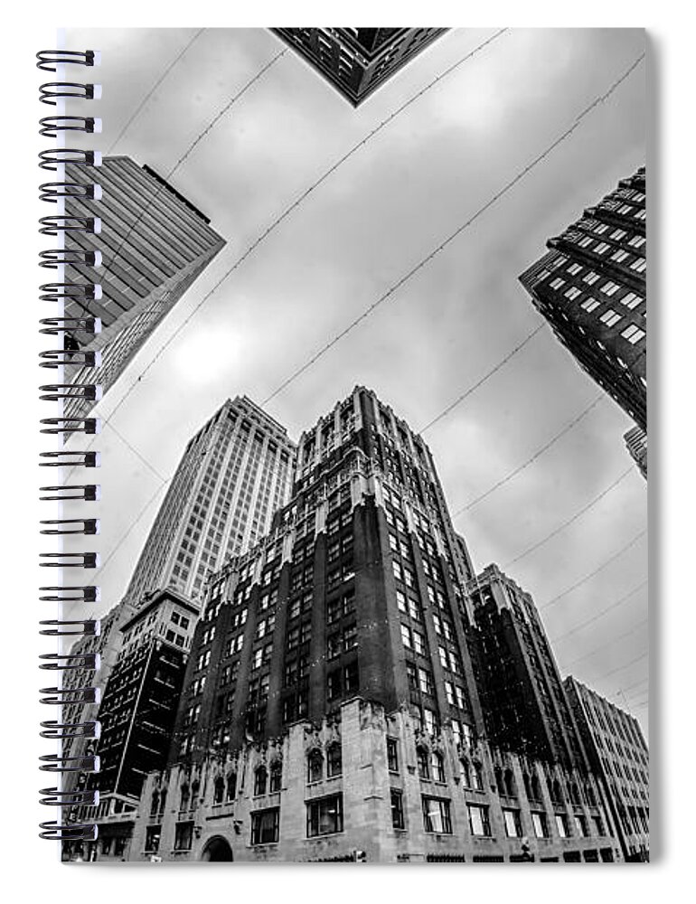 Architecture Spiral Notebook featuring the photograph Tulsa City Skyline Around Downtown Streets #41 by Alex Grichenko