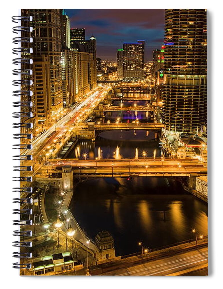 City Spiral Notebook featuring the digital art City #44 by Super Lovely