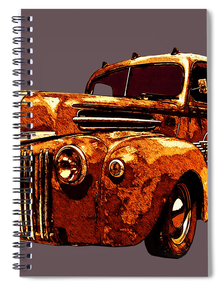 1946 Spiral Notebook featuring the photograph 46 Ford Flatbed Redux from the Laboratories at VivaChas by Chas Sinklier