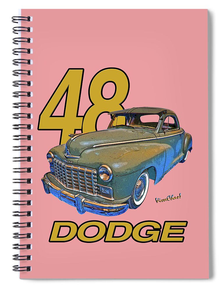 1948 Spiral Notebook featuring the photograph 48 Dodge 3 Window Business Coupe by Chas Sinklier
