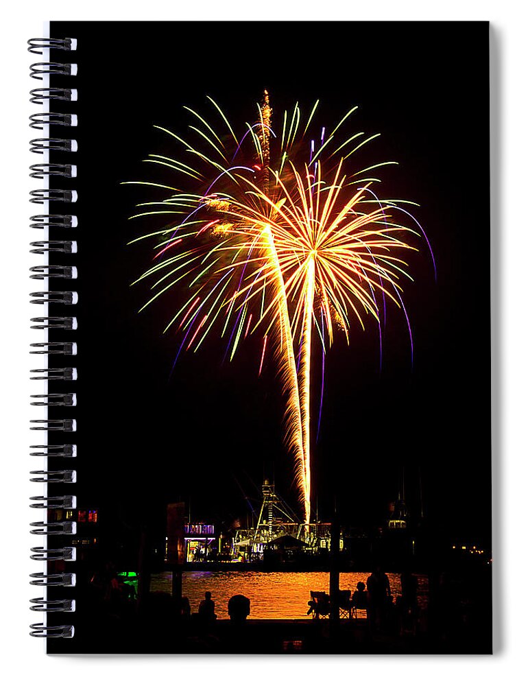 Fireworks Spiral Notebook featuring the photograph 4th of July Fireworks by Bill Barber
