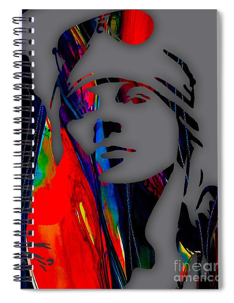 Axl Rose Spiral Notebook featuring the mixed media Axl Rose Collection #7 by Marvin Blaine