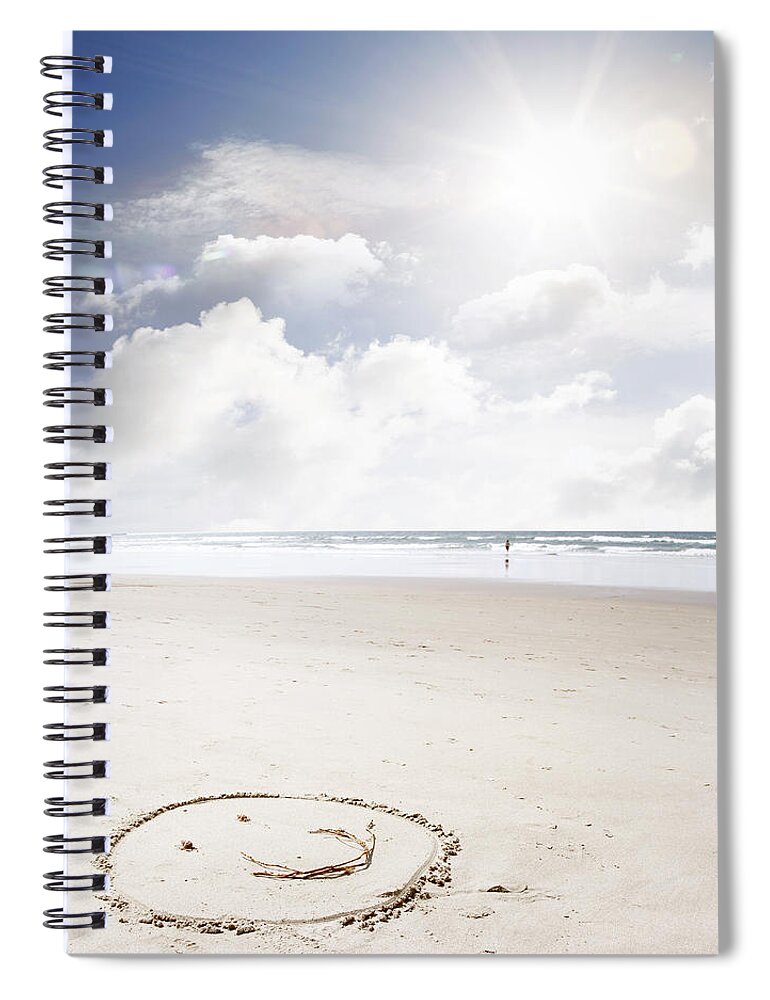 Beach Spiral Notebook featuring the photograph Happiness #5 by Les Cunliffe