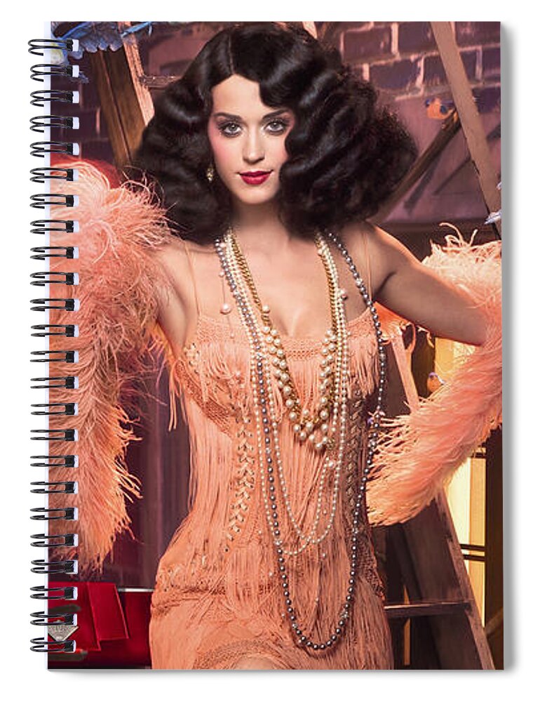 Katy Perry Spiral Notebook featuring the digital art Katy Perry #5 by Super Lovely