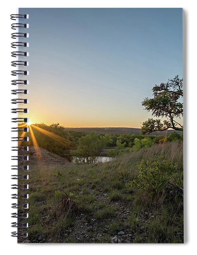 Park Spiral Notebook featuring the photograph Landscapes Around Willow City Loop Texas At Sunset #5 by Alex Grichenko