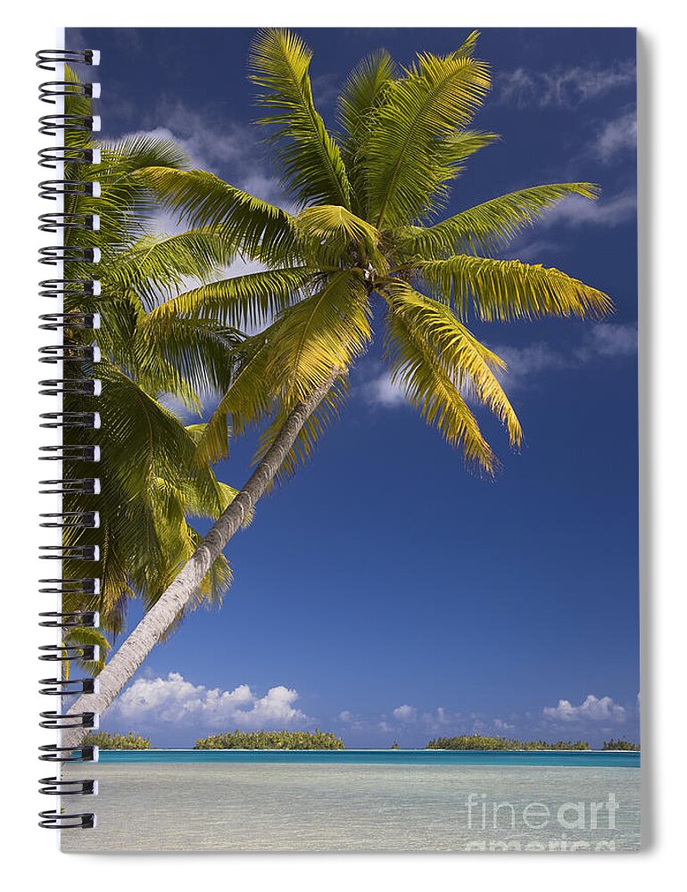 Beach Spiral Notebook featuring the photograph Polynesian Beach With Palms #5 by Jean-Louis Klein & Marie-Luce Hubert