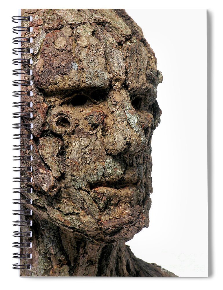 Groot Spiral Notebook featuring the mixed media Revered A natural portrait bust sculpture by Adam Long #5 by Adam Long