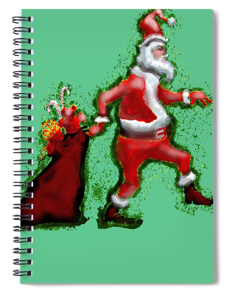 Santa Spiral Notebook featuring the painting Santa Claus by Kevin Middleton