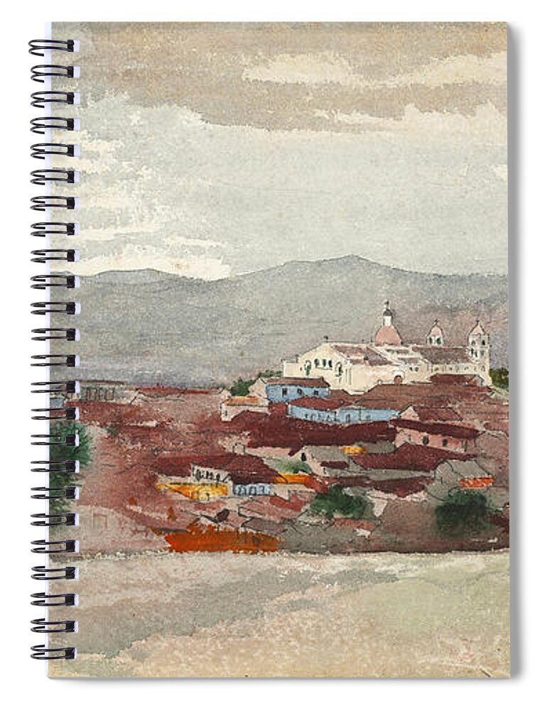 Winslow Homer Spiral Notebook featuring the drawing Santiago de Cuba #5 by Winslow Homer