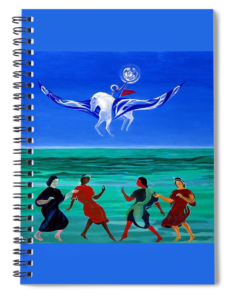 Sea Spiral Notebook featuring the painting Sons of the Sun #6 by Enrico Garff