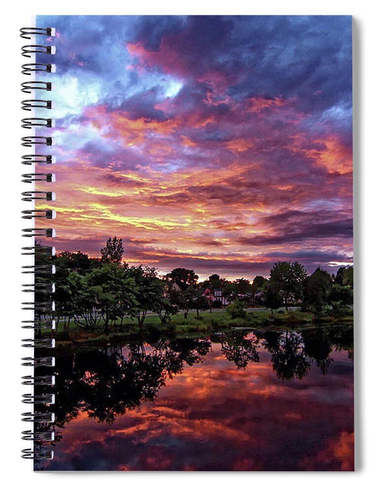 Sunset Spiral Notebook featuring the photograph Sunset in Maine by Doolittle Photography and Art