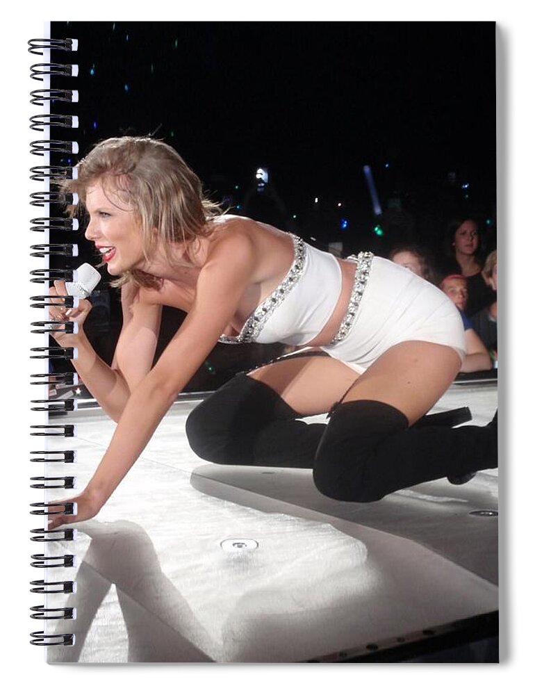 Taylor Swift Spiral Notebook featuring the photograph Taylor Swift #5 by Mariel Mcmeeking