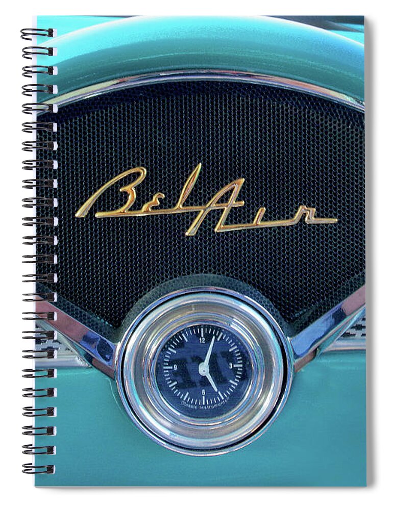 Chevy Spiral Notebook featuring the photograph 55 Chevy Dash by Jamieson Brown