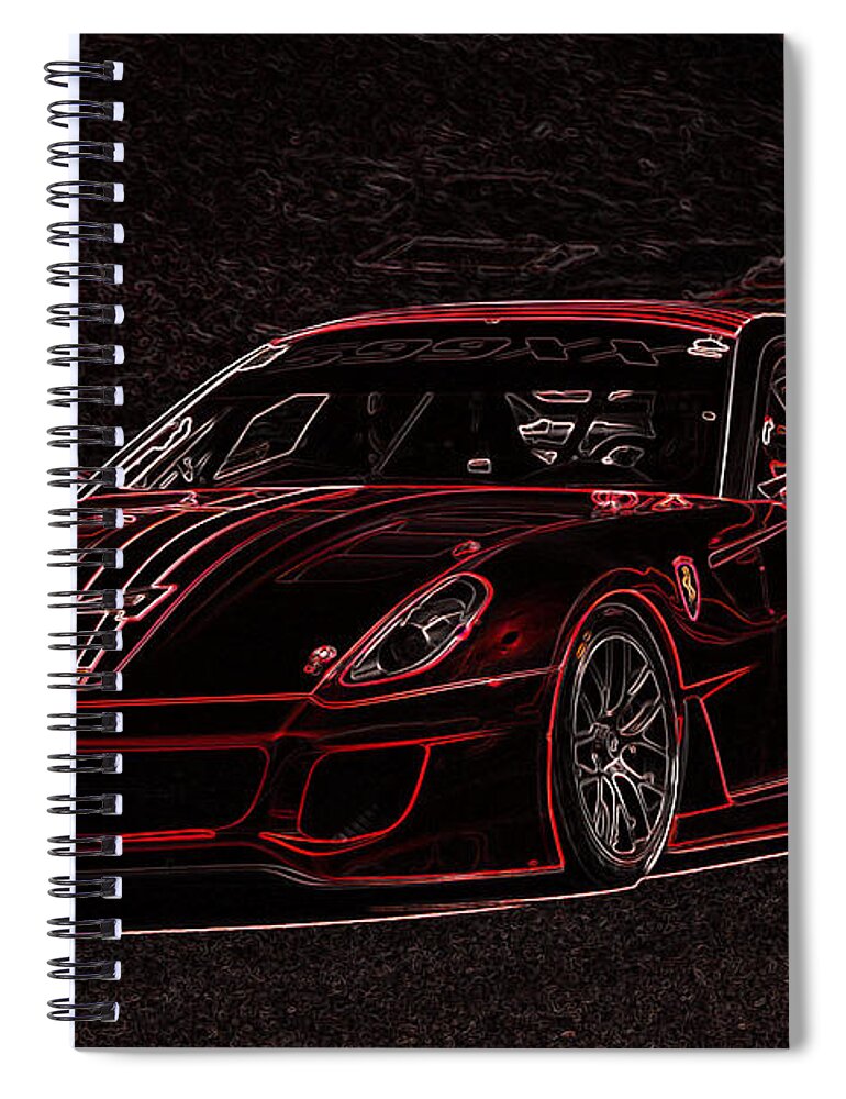 Ferrari Spiral Notebook featuring the drawing 599XX art by Darrell Foster