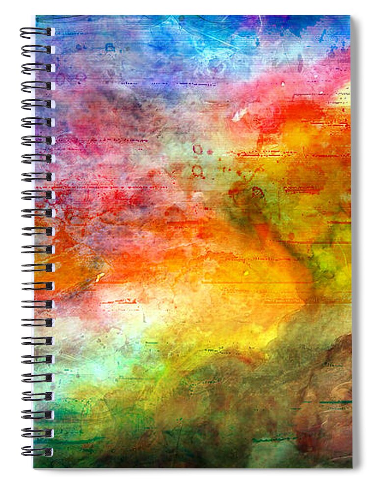 Abstract Spiral Notebook featuring the painting 5a Abstract Expressionism Digital Painting by Ricardos Creations