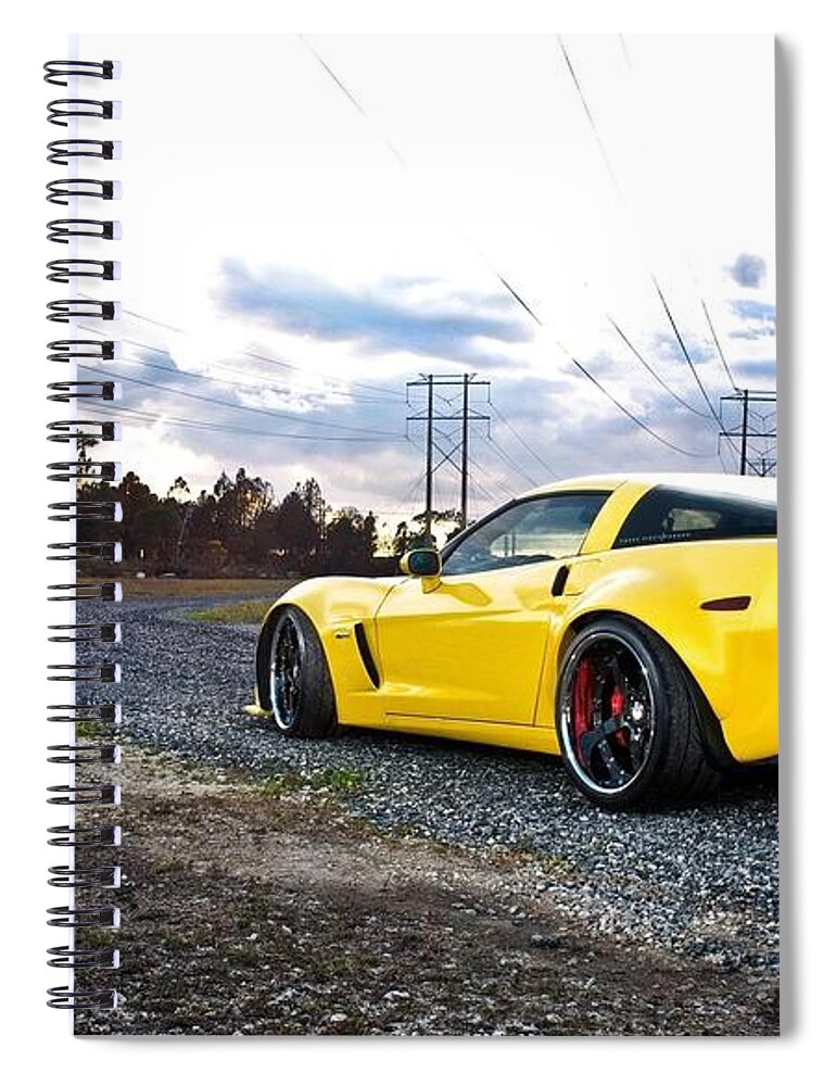 Chevrolet Corvette Spiral Notebook featuring the digital art Chevrolet Corvette #6 by Super Lovely