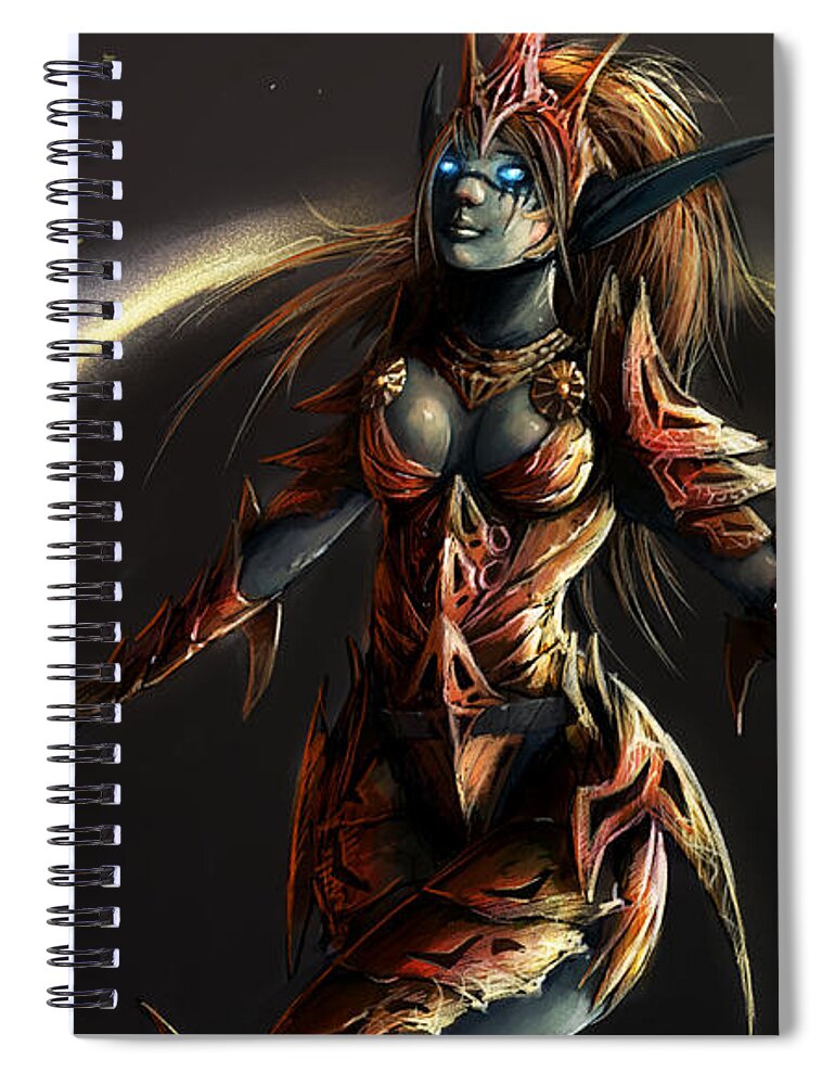 Elf Spiral Notebook featuring the digital art Elf #6 by Super Lovely
