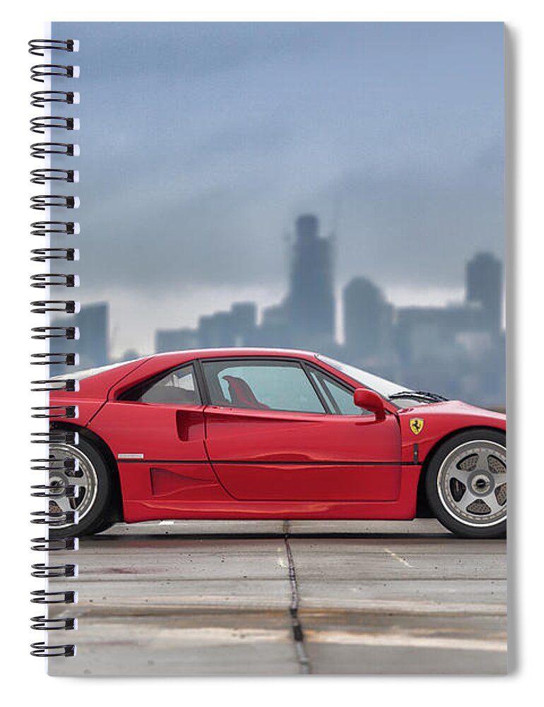 F12 Spiral Notebook featuring the photograph #Ferrari #F40 #Print #6 by ItzKirb Photography