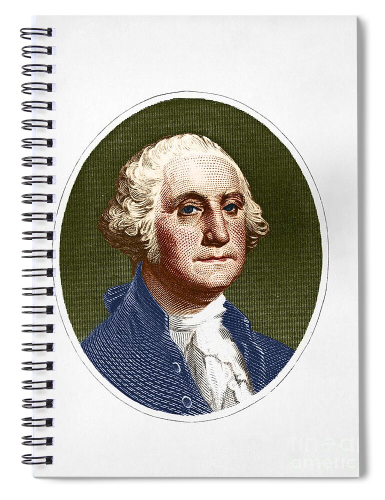 History Spiral Notebook featuring the photograph George Washington, 1st American #6 by Photo Researchers