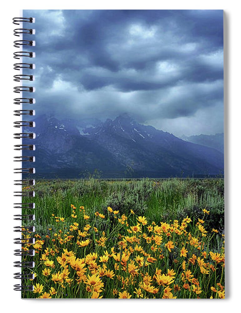 Daisies Spiral Notebook featuring the photograph Grand Tetons #6 by Hugh Smith