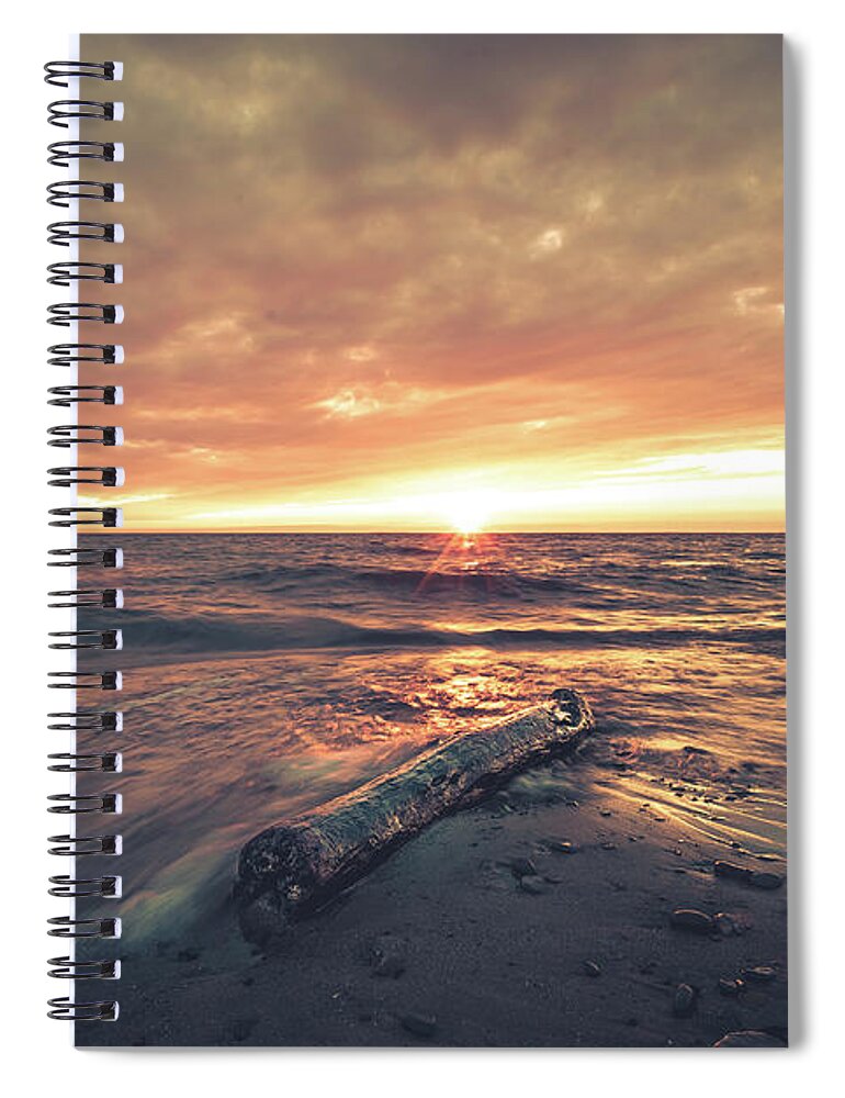 A7s Spiral Notebook featuring the photograph Lake Erie Sunset #6 by Dave Niedbala