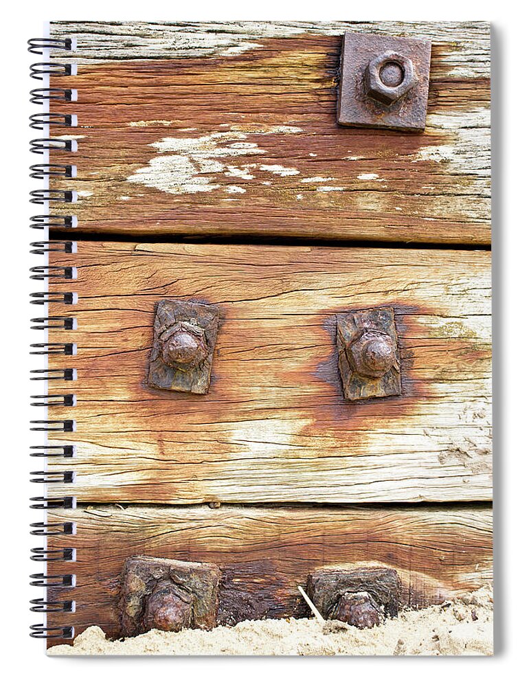 Aged Spiral Notebook featuring the photograph Old wood #6 by Tom Gowanlock