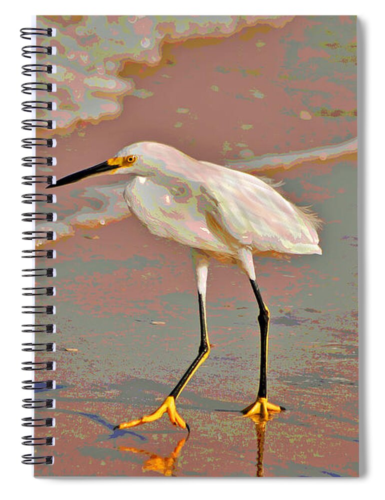 Snowy Egret Spiral Notebook featuring the photograph 6- Snowy Egret by Joseph Keane