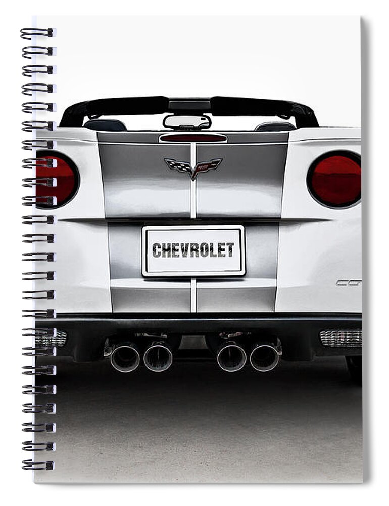 Anniversary Spiral Notebook featuring the digital art 60th Anniversary Corvette by Douglas Pittman